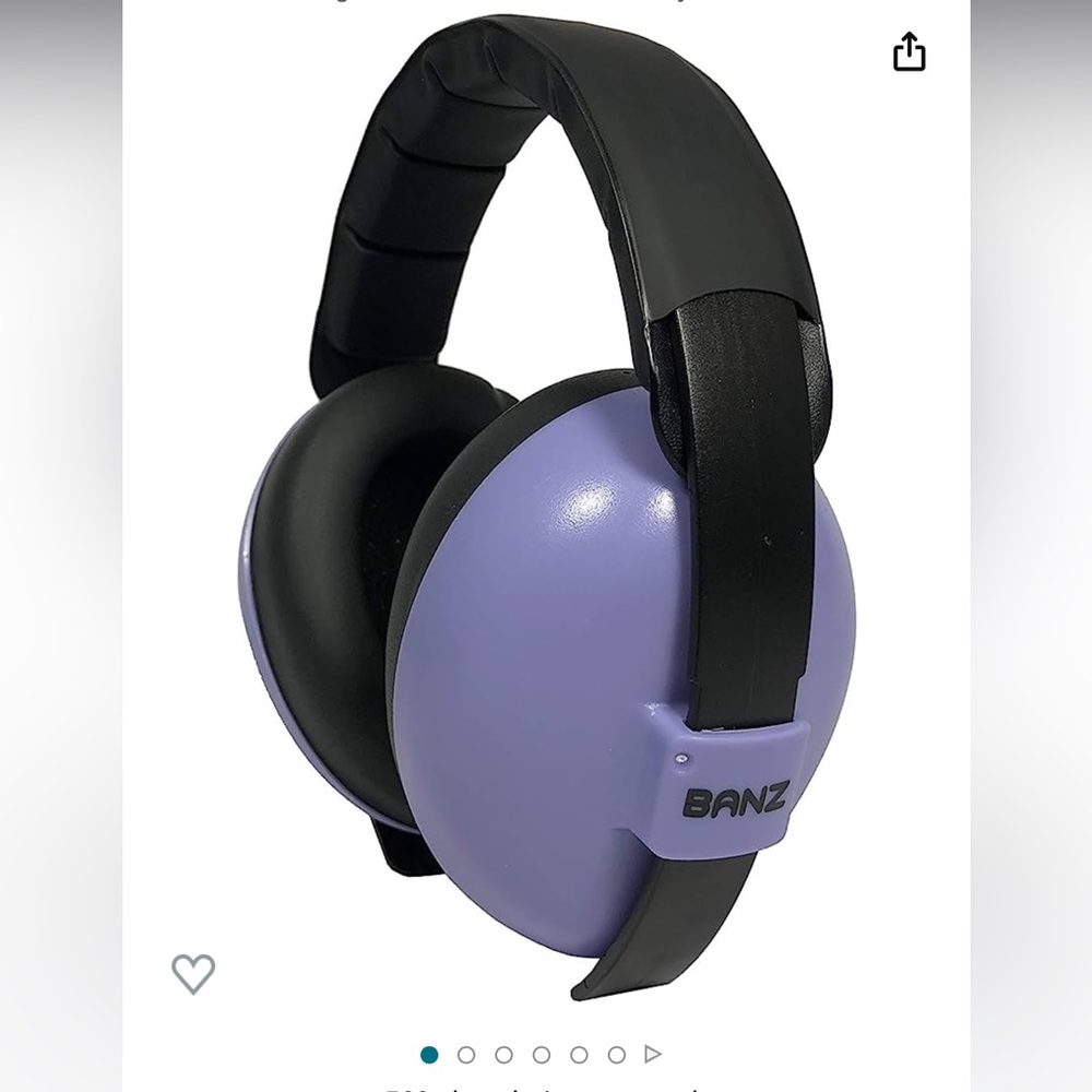 Baby Banz purple “hear no blare” noise canceling earmuff headphones for babies
